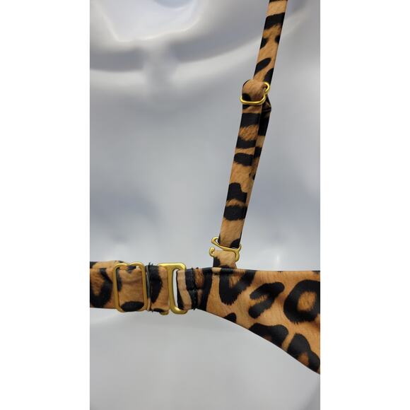 Christian Lacroix x Swiminista Leopard Animal Print Play Bikini Top Medium - Picture 5 of 8